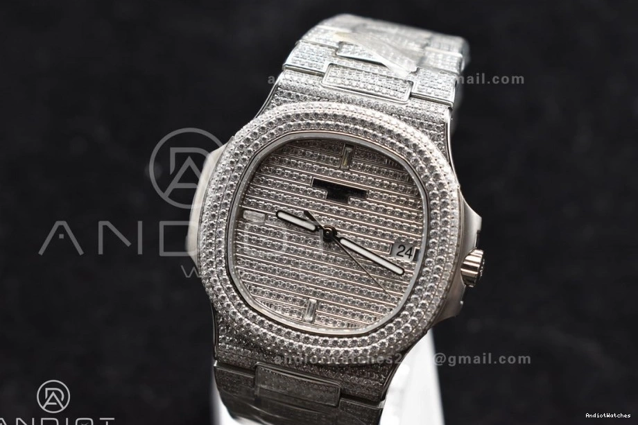 Dial A 5711 TWF Bracelet Diamonds Bezel Full on & 911 SoftTouch Diamonds Nautilus SS 0909